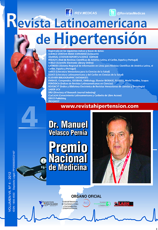 					Ver Vol. 7 Núm. 4 (2012): LATINOAMERICANA DE HIPERTENSIÓN
				