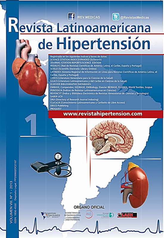 					Ver Vol. 8 Núm. 1 (2013): LATINOAMERICANA DE HIPERTENSIÓN
				