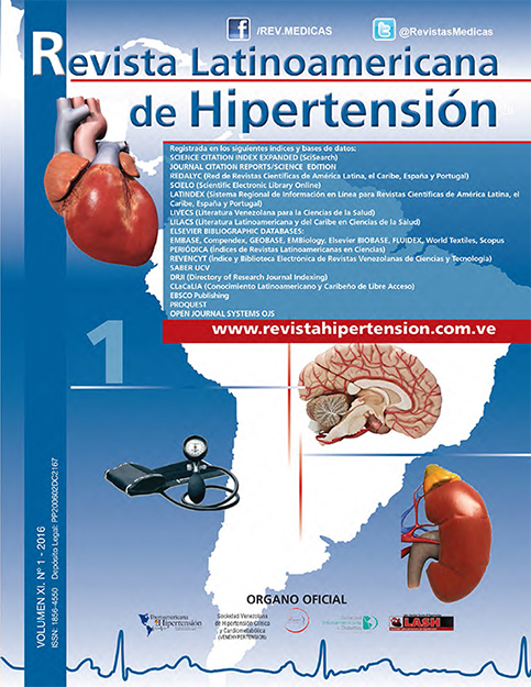 					Ver Vol. 11 Núm. 1 (2016): Latinoamericana de Hipertensión
				