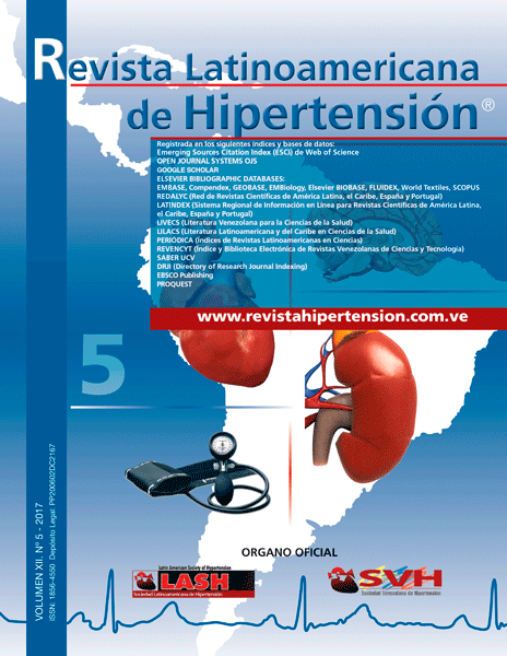 					Ver Vol. 12 Núm. 5 (2017): Latinoamericana de Hipertensión
				