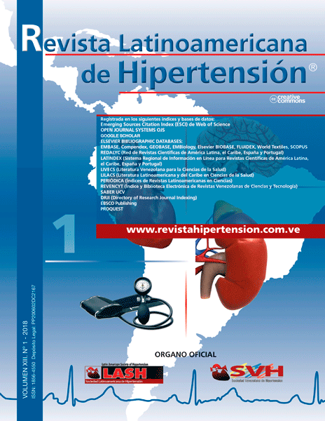 					View Vol. 13 No. 1 (2018): Latinoamericana de Hipertensión
				