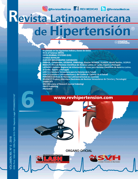 					Ver Vol. 13 Núm. 6 (2018): Latinoamericana de Hipertensión
				