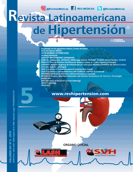 					Ver Vol. 14 Núm. 5 (2019): Latinoamericana de Hipertensión
				