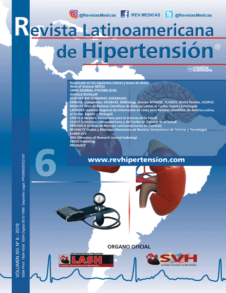 					Ver Vol. 14 Núm. 6 (2019): Latinoamericana de Hipertension
				