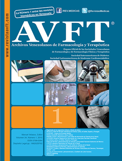 					View Vol. 34 No. 1 (2015): AVFT-ARCHIVOS VENEZOLANOS DE FARMACOLOGÍA Y TERAPEUTICA
				