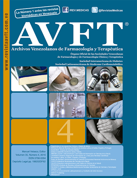 					View Vol. 35 No. 4 (2016): AVFT -Archivos Venezolanos de Farmacología y Terapéutica
				