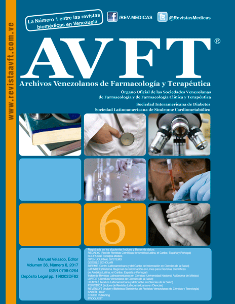 					View Vol. 36 No. 6 (2017): AVFT -Archivos Venezolanos de Farmacología y Terapéutica
				
