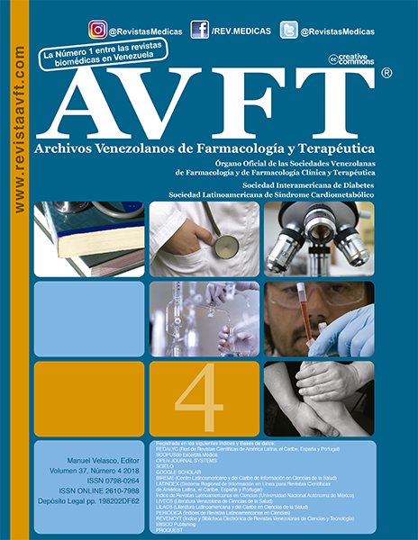 					View Vol. 37 No. 4 (2018): AVFT - Archivos Venezolanos de Farmacología y Terapéutica
				
