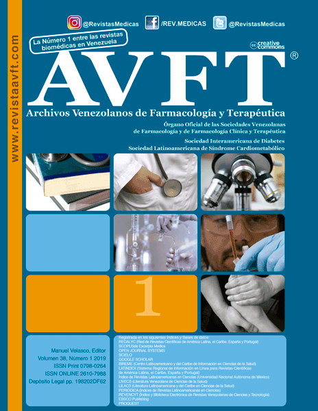 					View Vol. 38 No. 1 (2019): AVFT - Archivos Venezolanos de Farmacología y Terapéutica
				