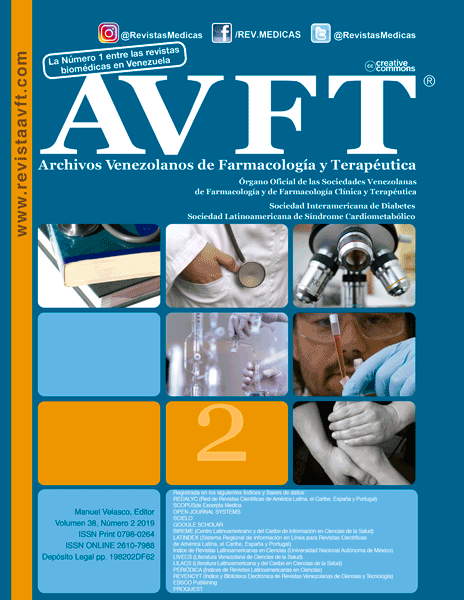 					View Vol. 38 No. 2 (2019): AVFT - Archivos Venezolanos de Farmacología y Terapéutica
				
