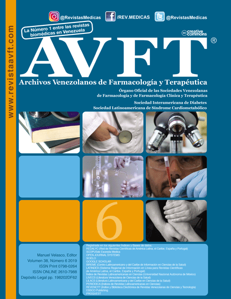 					View Vol. 38 No. 6 (2019): AVFT-Archivos Venezolanos de Farmacología y Terapéutica
				