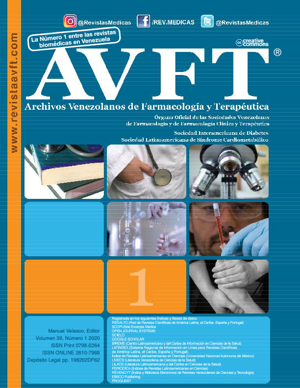 					View Vol. 39 No. 1 (2020): AVFT-Archivos Venezolanos de Farmacología y Terapéutica
				