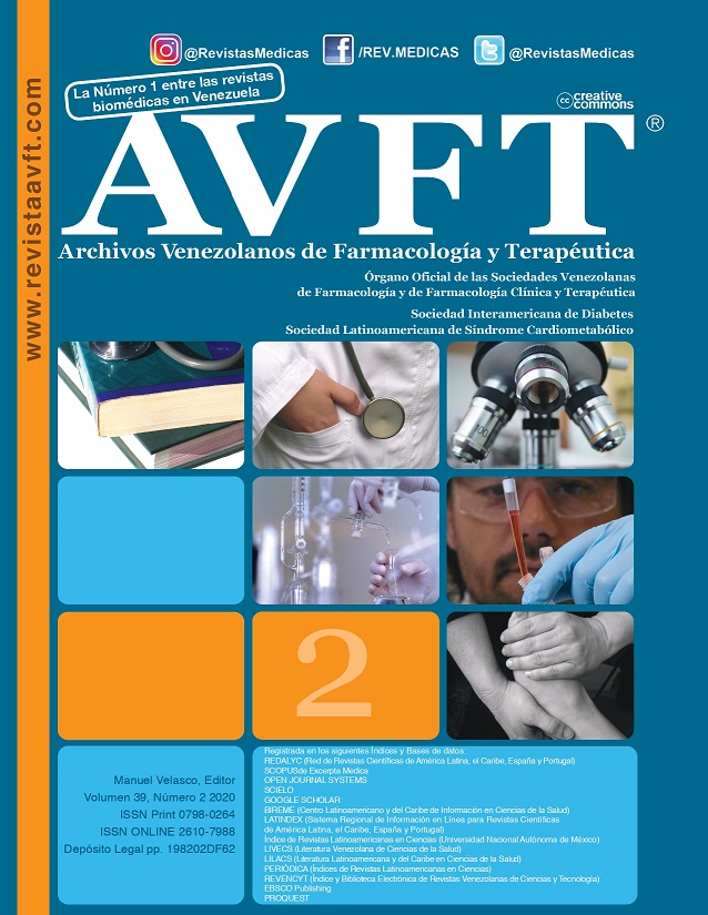 					View Vol. 39 No. 2 (2020): AVFT-Archivos Venezolanos de Farmacología y Terapéutica
				