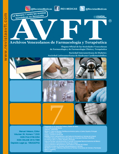 					View Vol. 39 No. 7 (2020): AVFT-Archivos Venezolanos de Farmacología y Terapéutica
				