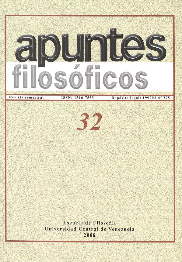 					Ver Núm. 32 (2008): Revista Apuntes Filosóficos Nº 32
				