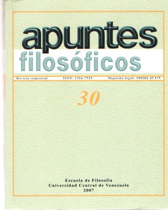 					Ver Núm. 30 (2007): Revista Apuntes Filosóficos Nº 30
				