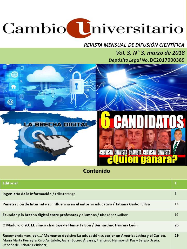 					Ver Vol. 3 Núm. 3 (2018): Cambio Universitario
				