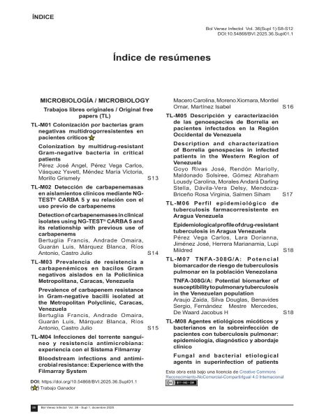 Índice de Resúmenes